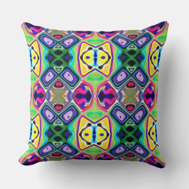 Colorful Lemon Limoen Pattern Kussen (Voorkant)