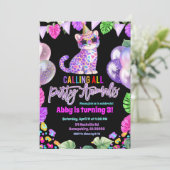 Colorful Leopard Birthday Invitation (Debout devant)