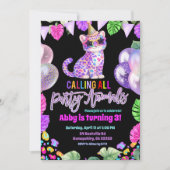 Colorful Leopard Birthday Invitation Kaart (Voorkant)