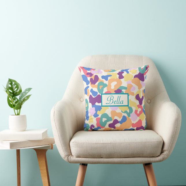 Colorful Leopard Pattern Kussen (Stoel)