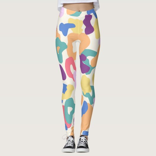 Colorful Leopard Pattern Leggings (Voorkant)
