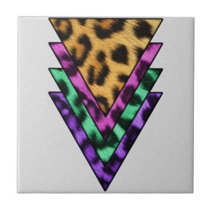 Colorful Leopard Triangles Tegeltje