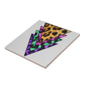Colorful Leopard Triangles Tegeltje (Zijkant)