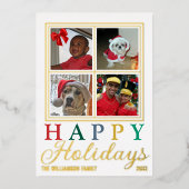 Colorful Letters 4 Foto Prettige feestdagen Gold (Voorkant)