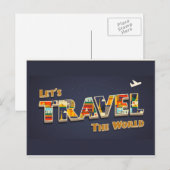 Colorful Letters Travel Briefkaart (Voorkant / Achterkant)