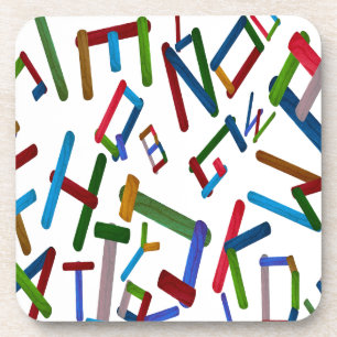 Colorful Letters van houtsnipstick-isolaat Drankjes Onderzetter