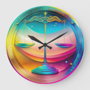 Colorful Libra Zodiac Wall Clock Grote Klok