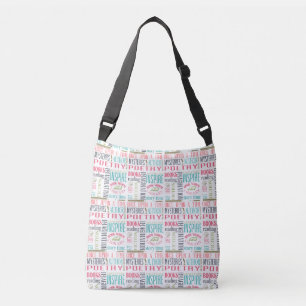 Colorful Library Words Subway Art Crossbody Tas