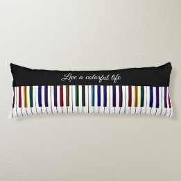 Colorful Life Music Piano-toetsenbord Pillow Lichaamskussen