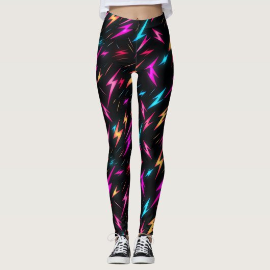 Colorful Lightning Bolt Pattern  Leggings (Voorkant)