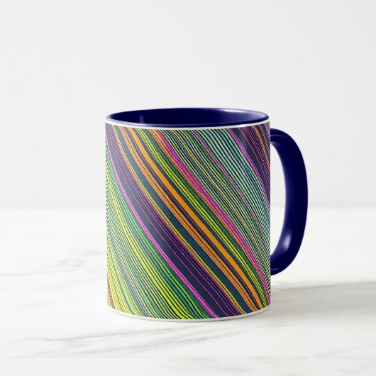 Colorful Line Pattern Coffee Mug (Devant droit)