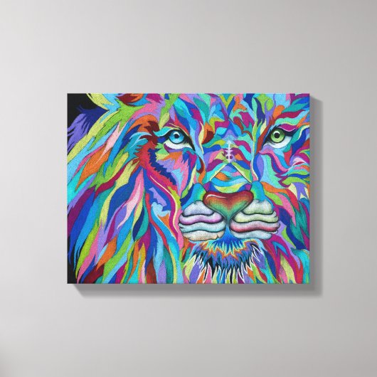 Colorful Lion Canvas Afdruk (Voorkant)