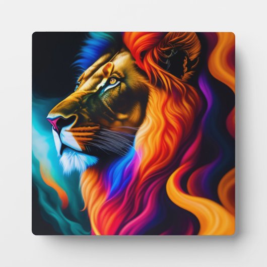 Colorful Lion Face Art Fotoplaat (Voorkant)