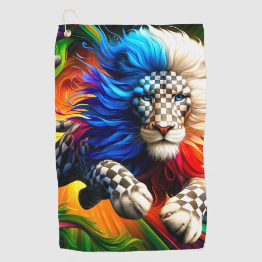 Colorful Lion Golfhanddoek (Voorkant)