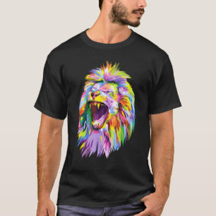 Colorful Lion Head Pop Art voor leeuwen T-shirt