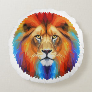 Colorful Lion Rond Kussen