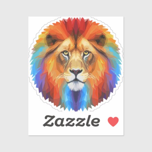 Colorful Lion Sticker (Vel)