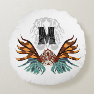 Colorful Lionfish Monogram Rond Kussen