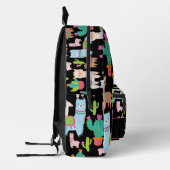 Colorful Llama en Cactus Pattern Bedrukte Rugzak (Links)