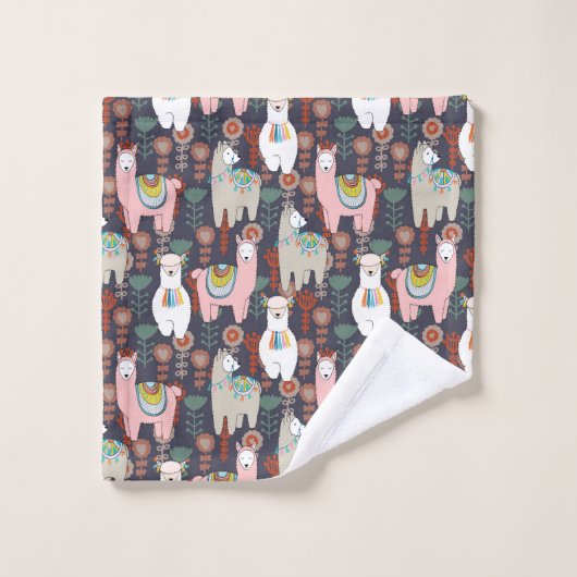 Colorful Llamas Pattern Bad Handdoek (Wasdoekje)