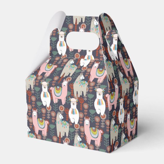 Colorful Llamas Pattern Bedankdoosjes (Voorkant Zijde)