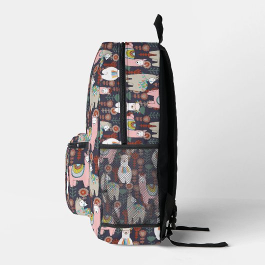 Colorful Llamas Pattern Bedrukte Rugzak (Rechts)