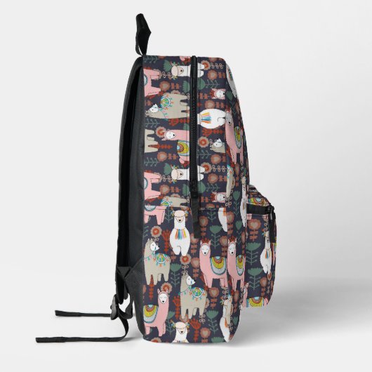 Colorful Llamas Pattern Bedrukte Rugzak (Links)
