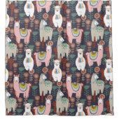 Colorful Llamas Pattern Douchegordijn (Voorkant)