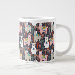 Colorful Llamas Pattern Extra Grote Beker