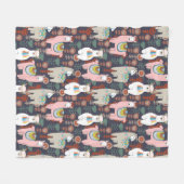 Colorful Llamas Pattern Fleece Deken (Voorkant (Horizontaal))