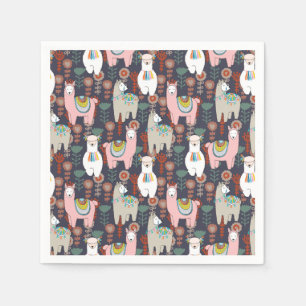 Colorful Llamas Pattern Servet
