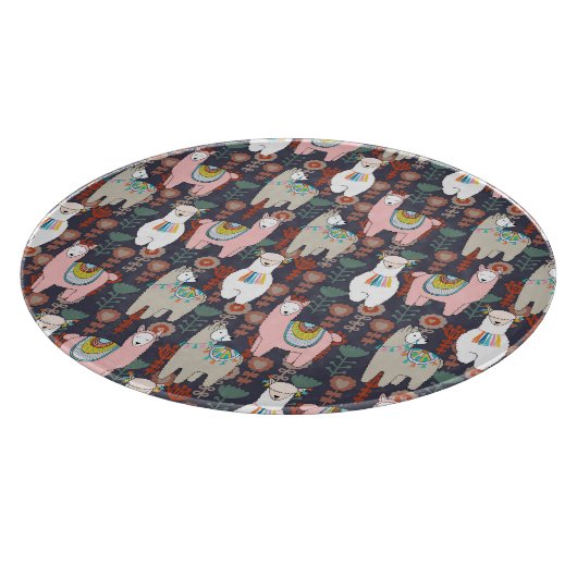 Colorful Llamas Pattern Snijplank (Hoek)