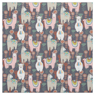 Colorful Llamas Pattern Stof