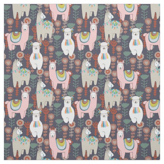 Colorful Llamas Pattern Stof (Swatch)