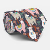 Colorful Llamas Pattern Stropdas (Opgerold)