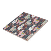 Colorful Llamas Pattern Tegeltje (Zijkant)