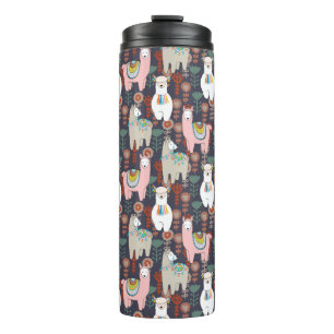 Colorful Llamas Pattern Thermosbeker
