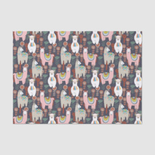 Colorful Llamas Pattern Tissuepapier