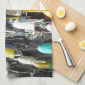 Colorful Lobster Buoys Theedoek (Quarter Fold)