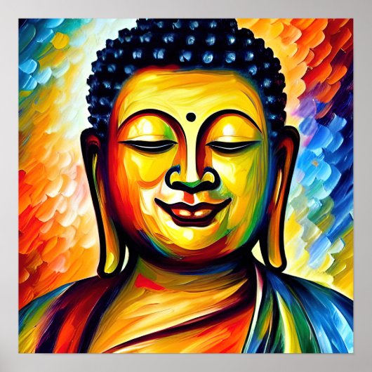 Colorful Lord Buddha Poster (Voorkant)