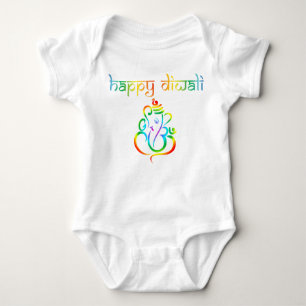 Colorful Lord Ganesha Happy Diwali Romper