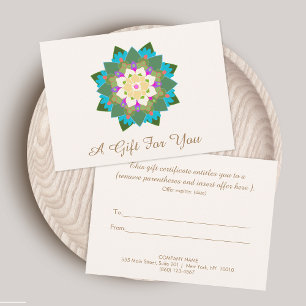 Colorful Lotus Floral Mandala Gift Certificate