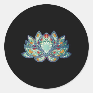 Colorful Lotus Flower Ronde Sticker