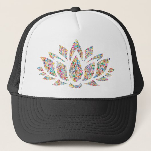 Colorful Lotus Flower Trucker Pet (Voorkant)