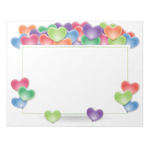 Colorful Love Heart Balloons Lijst Notitieblok