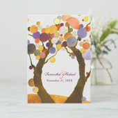 Colorful Love Trees Modern Wedding Kaart (Staand voorkant)