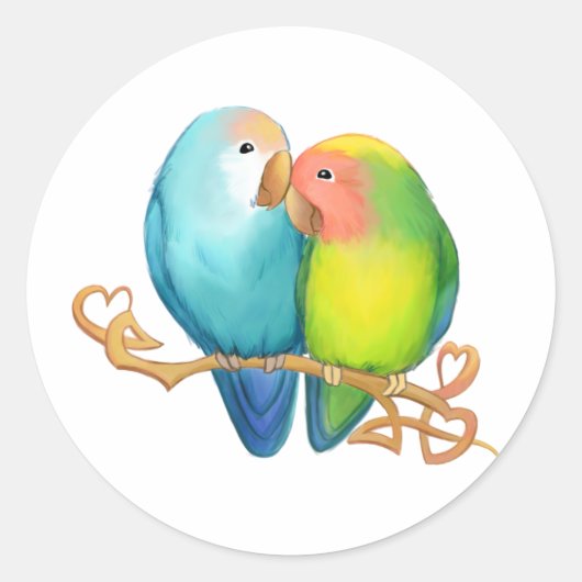 Colorful Lovebird Stickers (Voorkant)