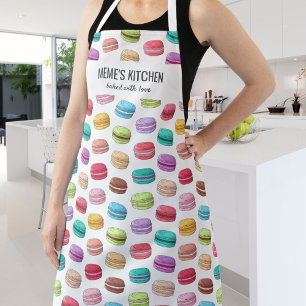 Colorful Macarons Baker Chef Meme's Kitchen Custom Schort