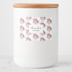 Colorful Macarons en het Patroon van de Waterverf Voedselcontainer Etiket