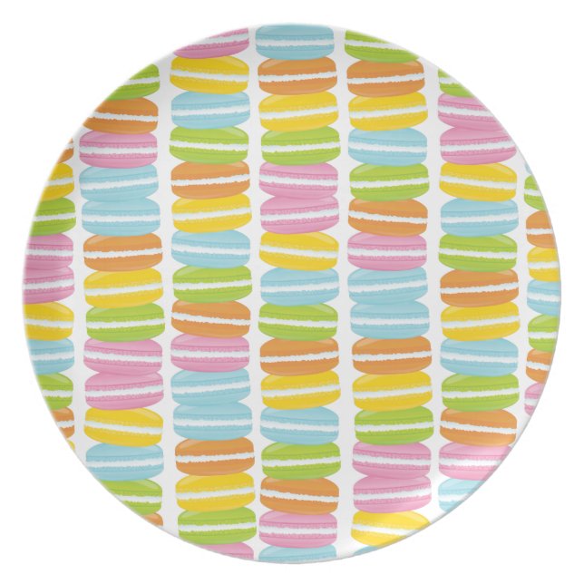 Colorful Macarons Stack Patroon Melamine Bord (Voorkant)